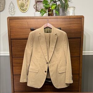 Banana Republic Men's Tan Corduroy Suit 44 Regular 36 Waist